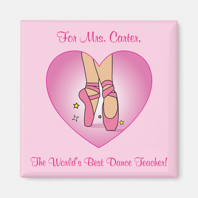 Magnet enseignant de danse avec chaussures de ball (Devant)
