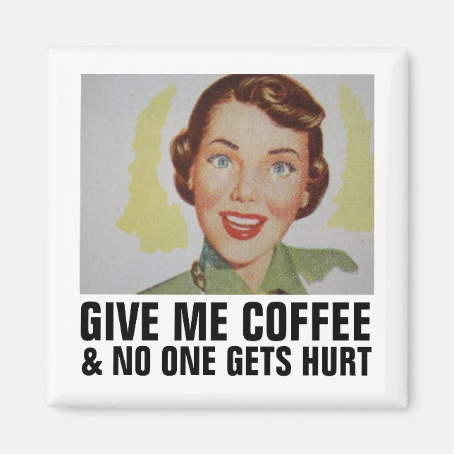 MAGNET FEMME DE CAFÉ RETRO (Devant)