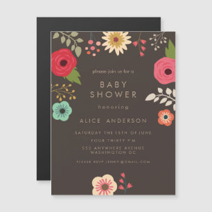 MAGNET Fête du Baby shower Floral moderne
