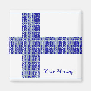 Magnet Finland Flag Nordic Blue on White Sisu
