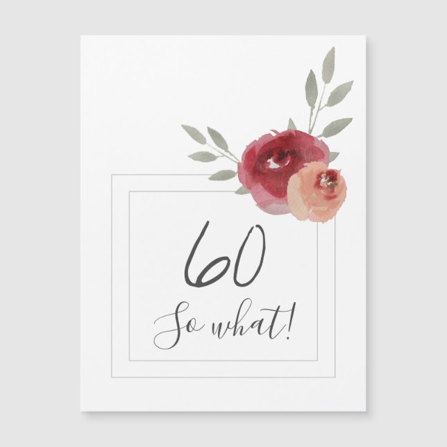 Magnet Fleur Aquarelle Moderne 60 ans (Devant)