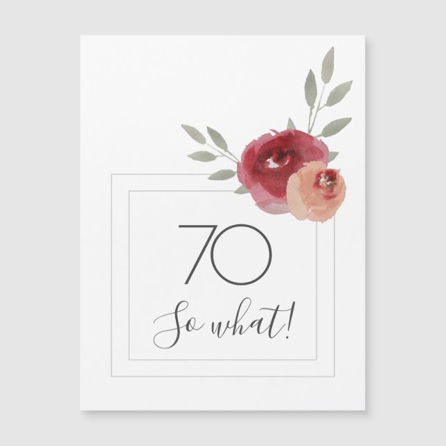Magnet Fleur Moderne Aquarelle pour 70e Anniversai (Devant)