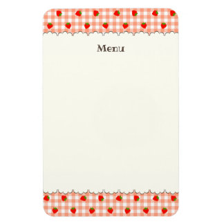 MAGNET FLEXIBLE 文字 カスタマイズ いちご　ギンガムチェック　サーモンピンク　 マグネット