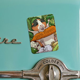 Magnet Flexible 100% Veggie Joyeux Cochon De Guinée Avec Carotte