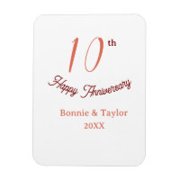 10e anniversaire de mariage nom pastel pêche rétro