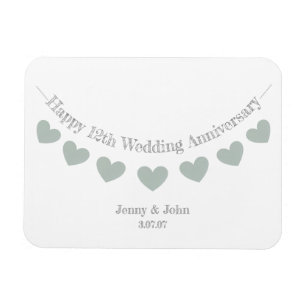 Magnet Flexible 12e anniversaire mariage de soie