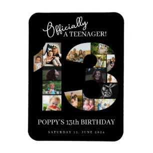 Magnet Flexible 13e anniversaire officiellement un collage photo a