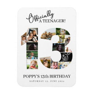 Magnet Flexible 13e anniversaire officiellement un collage photo a