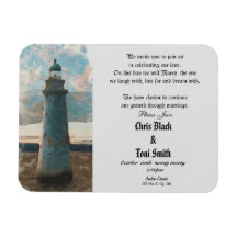 143 Faire-part de mariage d'aquarelle du phare