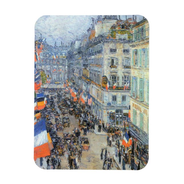 Magnet Flexible 14 juillet, rue Daunou par Childe Hassam (Vertical)