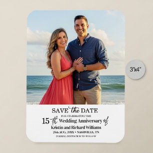 Magnet Flexible 15e anniversaire de mariage, photo de sauvegarde d