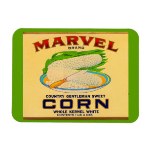 Magnet Flexible 1930 Marvel étiquette de maïs en conserve