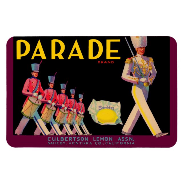 Magnet Flexible 1930 Parade citron crate étiquette (Horizontal)