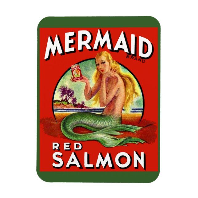 Magnet Flexible 1940 Mermaid Saumon peut étiquette (Vertical)