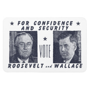 Magnet Flexible 1940 vote Roosevelt + Wallace, gris