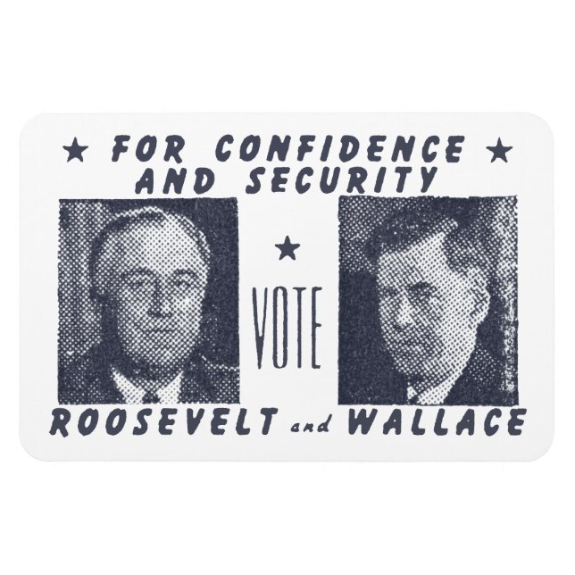 Magnet Flexible 1940 Vote Roosevelt + Wallace, gris (Horizontal)