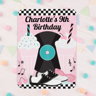 Magnet Flexible 1950 Retro Diner fête d'anniversaire Favor