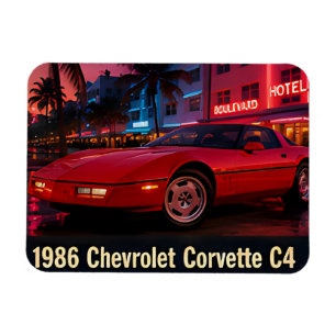 Magnet Flexible 1986 Chevrolet Corvette C4 Miami Rétro Américain d