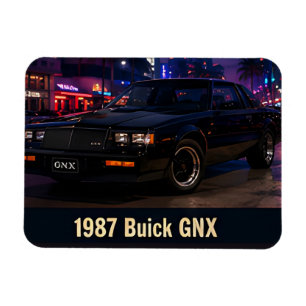 Magnet Flexible 1987 Buick GNX Miami Rétro 1980s Américain