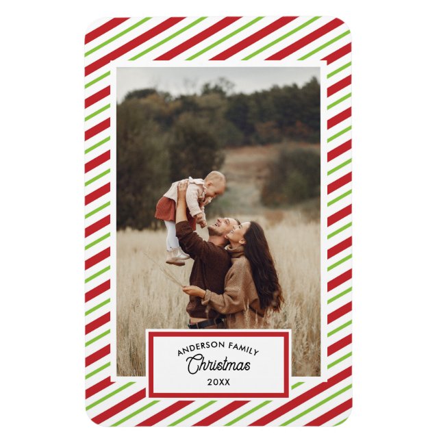 Magnet Flexible 1 Photo Diagonale rouge et verte (Vertical)