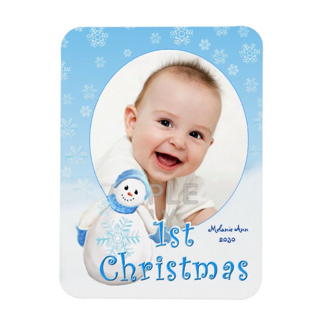 Magnet Flexible 1er Noël Snowman Custom (Vertical)