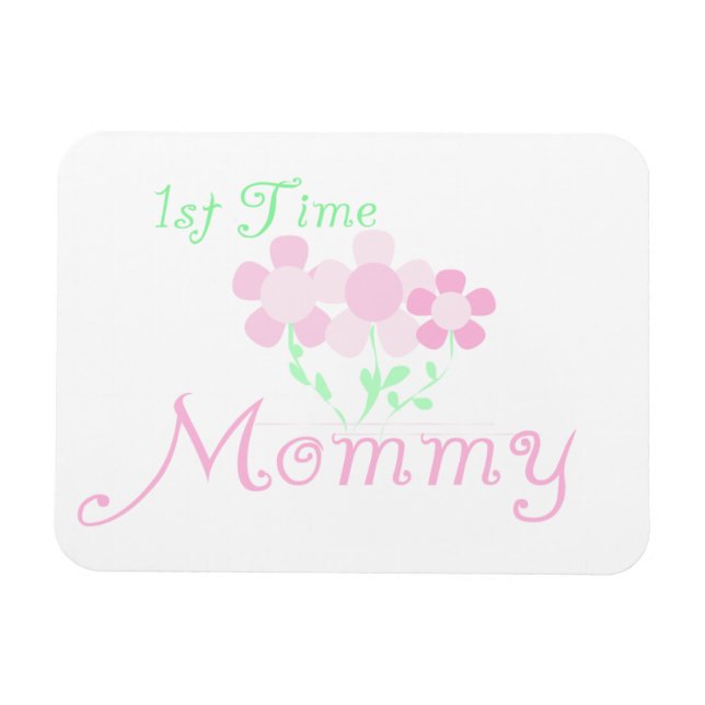 Magnet Flexible 1ère Fleurs roses Mommy Cadeaux (Horizontal)