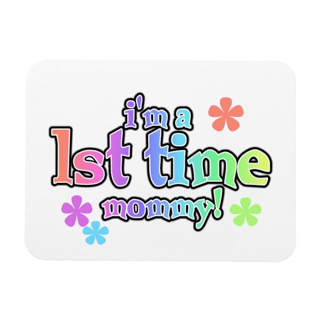 Magnet Flexible 1ère fois Mommy Rainbow Text Cadeaux (Horizontal)