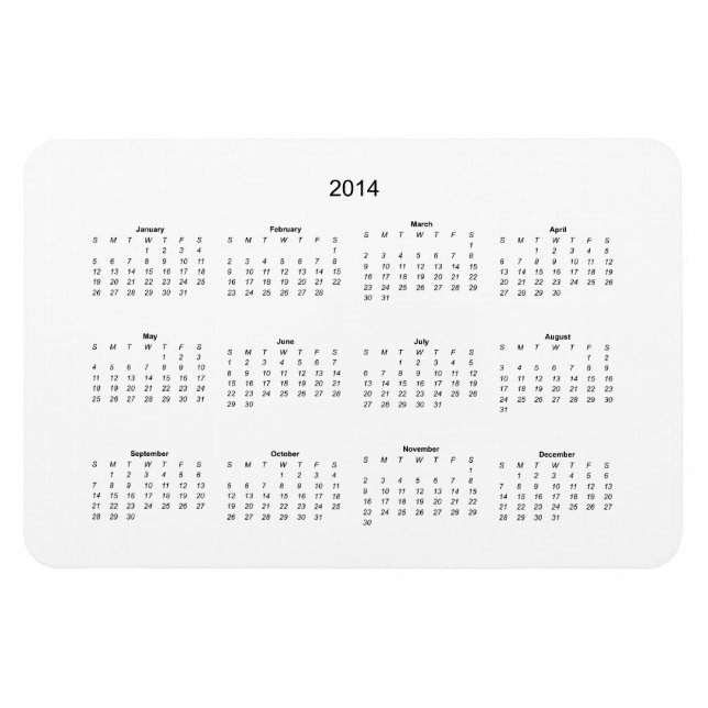 Magnet Flexible 2014 Créez-le vous-même Calendrier (Horizontal)
