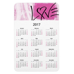 Magnet Flexible 2017 Calendar Pink Love