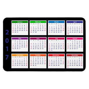 Magnet Flexible 2017 horizontaux personnalisables de calendrier de