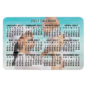 Magnet Flexible 2017 Year Monthly Calendar Black Add Photo