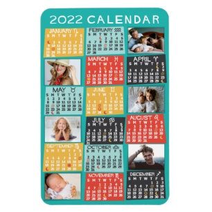 Magnet Flexible 2022 Année civile Photo moderne Collage de lune Ph