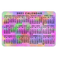 2023 Année Calendrier mensuel Peinture arc-en-ciel
