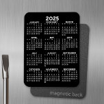 Magnet Flexible 2024 Full Year View Calendar - Basic Minimal<br><div class="desc">Black and White - A minimal,  basic 12 month calendar with a solid color background. A standard look for your home office or school locker.</div>