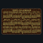 Magnet Flexible 2025 Année Calendrier mensuel Fèves de café foncé<br><div class="desc">Cet aimant flexible du calendrier mensuel de 2025 montre les jours de la semaine pour chaque mois en jaune vif. L'arrière - plan a un motif de haricot de café brun foncé. Il s'agit d'un calendrier annuel simple, minimaliste et audacieux pour vous aider à conquérir la nouvelle année. Sachez toujours...</div>