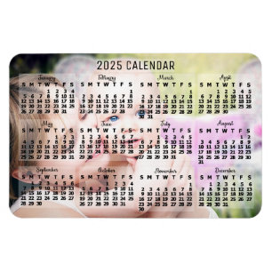 Magnet Flexible 2025 Année Calendrier mensuel Noir Ajouter photo p