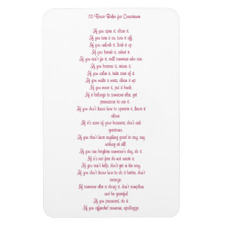 Magnet Flexible 20 Règles fondamentales de coexistence