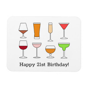 Magnet Flexible 21e carte d'anniversaire