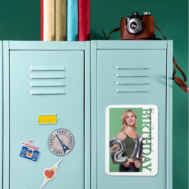 Magnet Flexible 21st Birthday Photo college Party  (Créateur téléchargé)