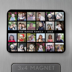 Magnet Flexible 24 Collage de photos avec nom de famille Date - no