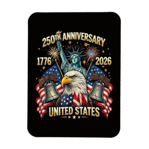 Magnet Flexible 250 Ans Anniversaire Américain 1776-2026 Drapeau U