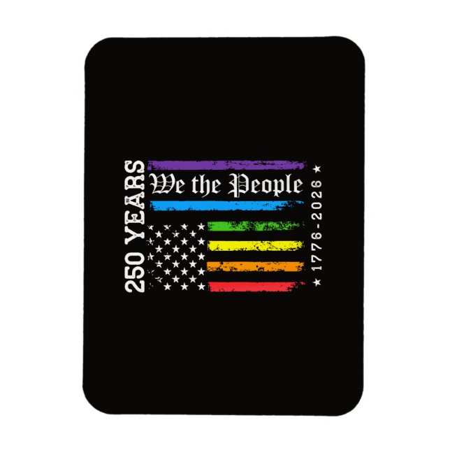 Magnet Flexible 250 Ans de Drapeau de Fierté LGBT Américain 250e A (Vertical)