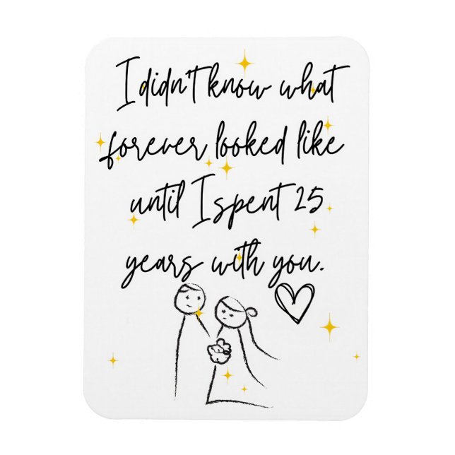 Magnet Flexible 25e anniversaire de mariage  (Vertical)