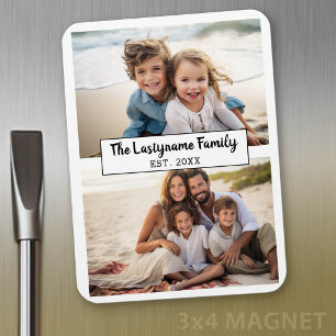 Magnet Flexible 2 Collage Photo Nom de Famille MODIFIABLE COULEUR