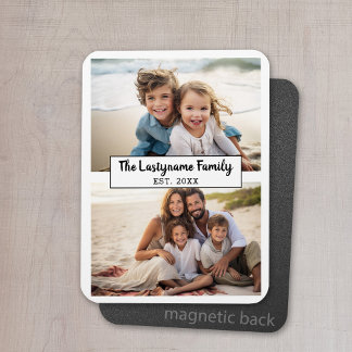 Magnet Flexible 2 Collage Photo Nom de Famille MODIFIABLE COULEUR