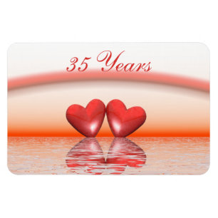 Magnet Flexible 35th Anniversary Coral Hearts