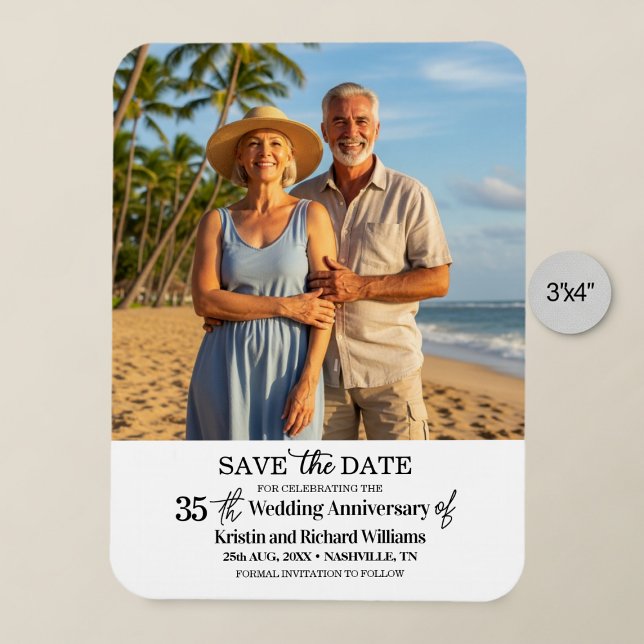 Magnet Flexible 35th Wedding Anniversary Save the Date Photo (Créateur téléchargé)