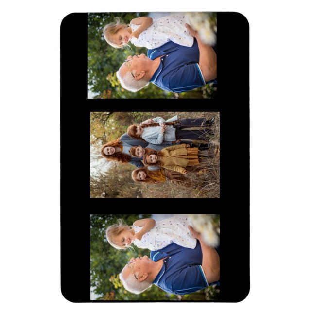 Magnet Flexible 3 Photo Family Collage personnalisé (Vertical)
