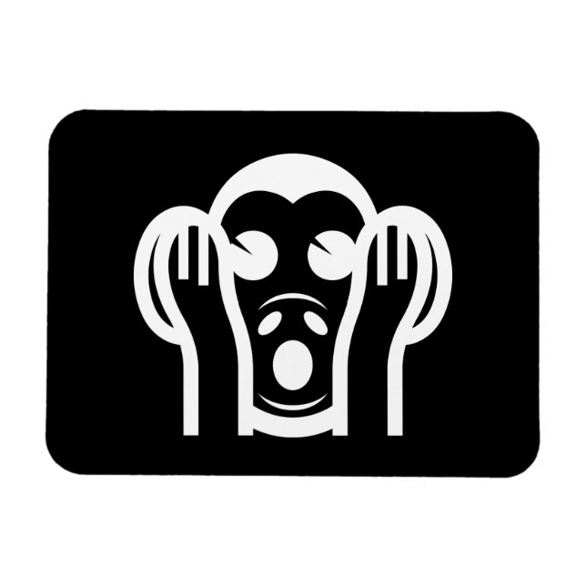 Magnet Flexible 3 Singes Sages Kikazaru 聞 か ざ る N'Écouter AUCUN Em (Horizontal)