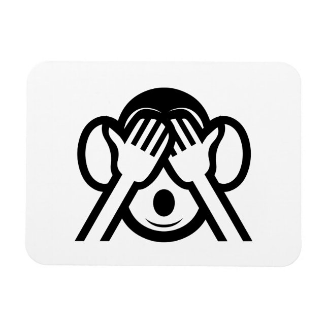 Magnet Flexible 3 Wise Monkeys Mizaru 見ざる See NO Evil Emoji (Horizontal)